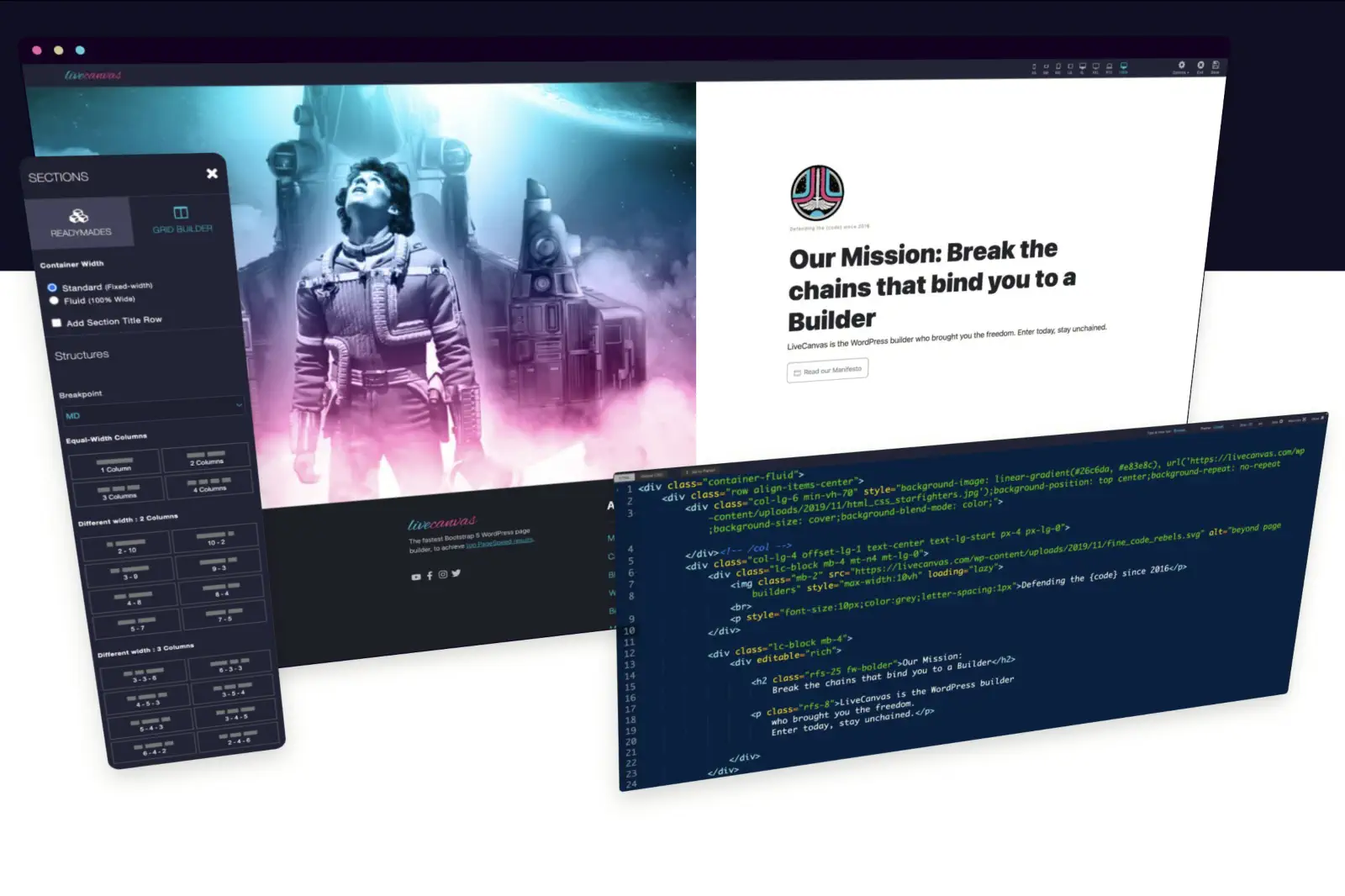 Visual builder LiveCanvas