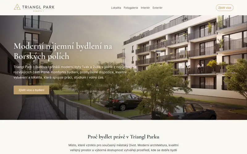 Webové stránky pro Triangl Park